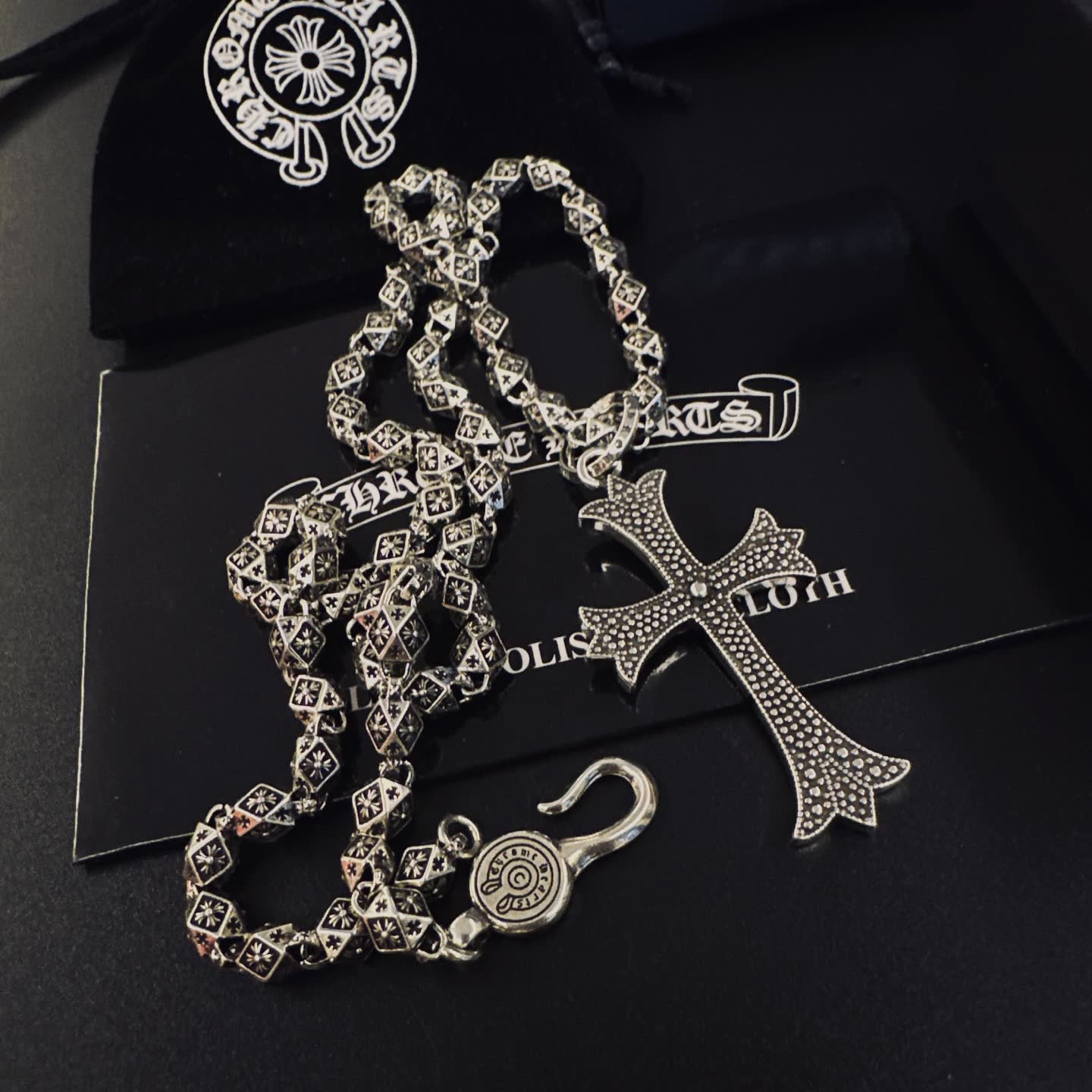 Chrome Hearts The Hearts Truth Silver Cross Necklace